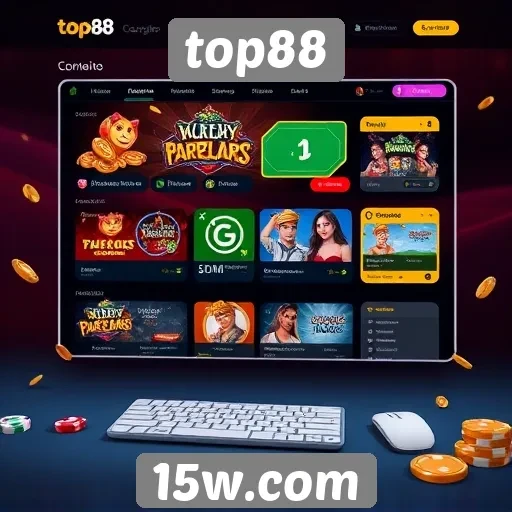 navegando pela interface amigável do top88