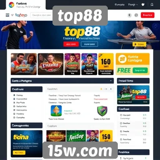 Análise da interface do usuário do site top88