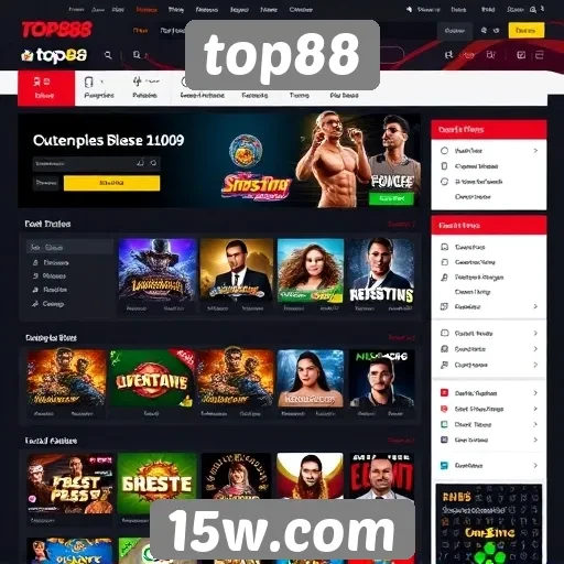 Exploração da interface de usuário do site top88